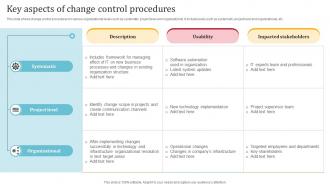 Key Aspects Of Change Control Procedures