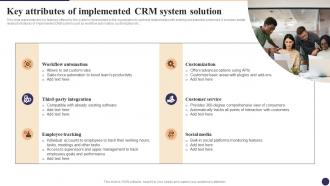 Key Attributes Of Implemented CRM System Solution CRM Marketing System Guide MKT SS V