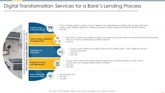 Key benefits banking industry transformation digital transformation services banks lending process