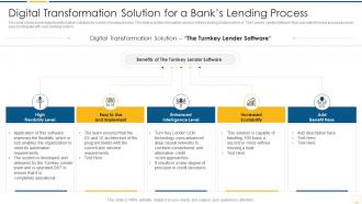 Key benefits banking industry transformation solution banks lending process