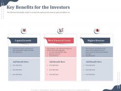 Key benefits for the investors meet financial goals ppt powerpoint deck