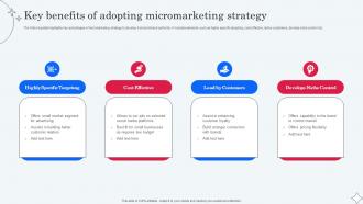 Key Benefits Of Adopting Micromarketing Strategy Implementing Micromarketing To Minimize MKT SS V