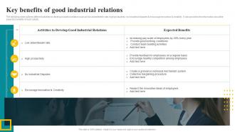 Key Benefits Of Good Industrial Relations