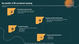 Key Benefits Of HR Recruitment Planning HR Recruitment Planning Stages