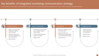 Key Benefits Of Integrated Marketing Integrated Marketing Communication MKT SS V