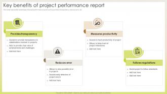Key Benefits Of Project Performance Report