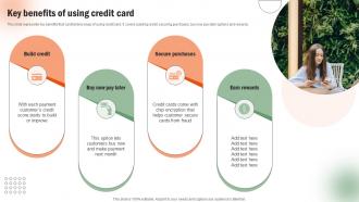 Key Benefits Of Using Credit Card Execution Of Targeted Credit Card Promotional Strategy SS V