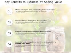 Key benefits to business by adding value