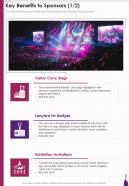 Key Benefits To Sponsors Professional Music Artist Proposal One Pager Sample Example Document