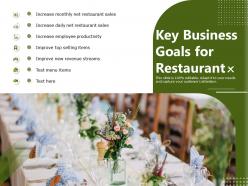 Key business goals for restaurant