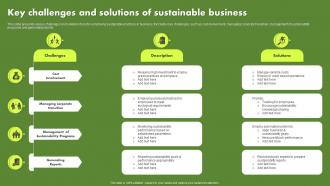 Key Challenges And Solutions Of Sustainable Business