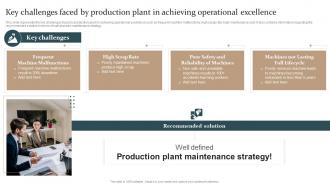 Key Challenges Faced By Production Plant In Achieving Production Plant Maintenance Strategy