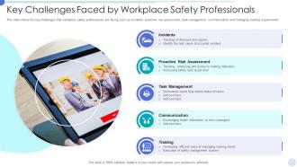 Key challenges faced by workplace safety professionals