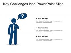 Key challenges icon powerpoint slide