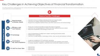 Key Challenges In Achieving Objectives Of Financial Transformation