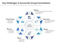 Key challenges in successful group formulations
