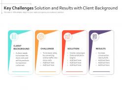 Key challenges solution and results with client background