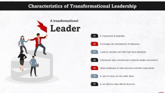 Key Characteristics Of Transformational Leadership Training Ppt