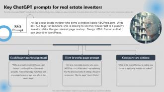 Key ChatGPT Prompts For Real Estate Investors How To Use ChatGPT In Real Estate ChatGPT SS