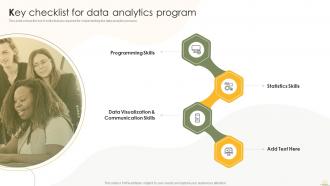 Key Checklist For Data Analytics Program Business Analytics Transformation Toolkit