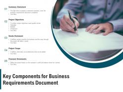 Key components for business requirements document