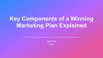 Key Components Of A Winning Marketing Plan Explained PPT Mockup AT