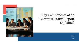 Key Components Of An Executive Status Report Explained PPT Summary AT