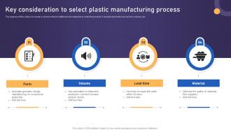 Key Consideration To Select Plastic Manufacturing Process