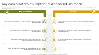 Key Considerations Assumptions Of Alcohol Industry Global Alcohol Industry Outlook IR SS