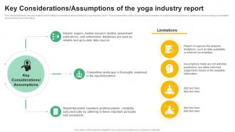 Key Considerations Assumptions Of The Global Yoga Industry Outlook Industry IR SS