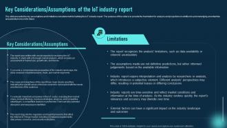 Key Considerations Assumptions Of The Iot Industry Global Iot Industry Outlook IR SS