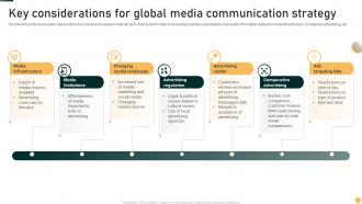 Key Considerations For Global Media Communication Strategy