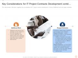 Key considerations for it project contracts development contd various pmp elements it projects