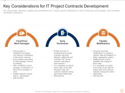 Key considerations for it project contracts development various pmp elements it projects