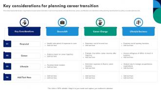 Key Considerations For Planning Career Transition
