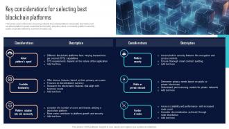 Key Considerations For Selecting Best Blockchain Platforms Comprehensive Evaluation BCT SS