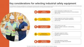 Key Considerations For Selecting Industrial Safety Equipment
