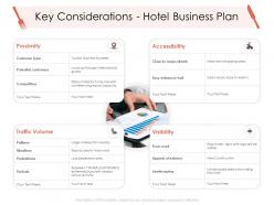 Key considerations hotel business plan hotel management industry ppt designs