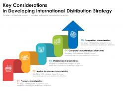 Key considerations in developing international distribution strategy