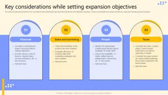 Key Considerations While Setting Expansion Objectives Global Product Market Expansion Guide