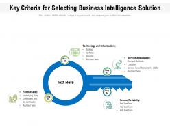 Key criteria for selecting business intelligence solution