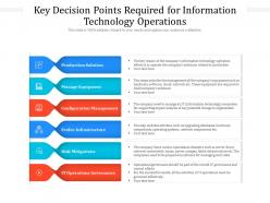 Key Decision Points Required For Information Technology Operations