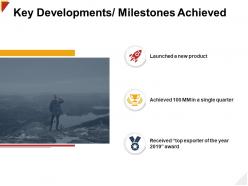 Key developments milestones achieved achieved ppt powerpoint presentation visual aids