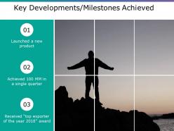 Key Developments Milestones Achieved Ppt Model Display