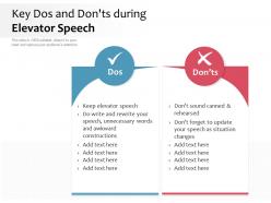 Key Dos And Don Ts During Elevator Speech