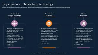 Key Elements Of Blockchain Technology Cryptographic Ledger IT