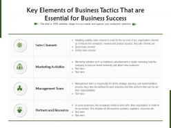 Key elements of business tactics that are essential for business success