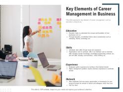 Key elements of career management in business