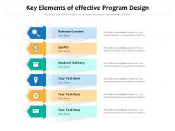 Key elements of effective program design
