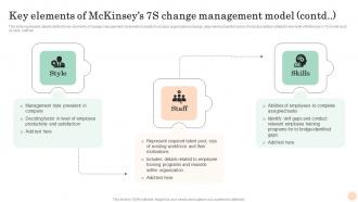 Key Elements Of Mckinseys 7s Mastering Transformation Change Management Vs Change Leadership CM SS Informative Customizable